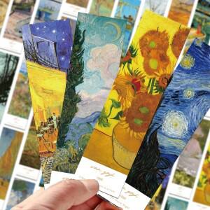 30pcs  클래식 그림 책갈피 종이 레트로 유화 장식 독서 책 페이지 마킹 카드