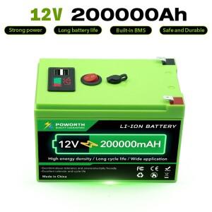 리튬 충전식 12V 200Ah 딥 사이클 배터리 호환용 리튬인산철LiFePO4 스쿠터용 BMS 태양광 어군탐