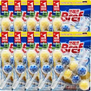 브레프 파워액티브 변기세정제 레몬향 50g x 2개입 10개