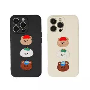 갤럭시S24울트라 (갤럭시S)Linkvu 코튼 굿프렌즈 곰돌이패치 컬러 소프