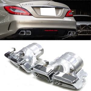 벤츠 호환 CLS W218 머플러 팁 업 AMG 쿼드 배기 시스템 노즐 테일 파이프 튜닝용 자동차 스테인레스 스틸