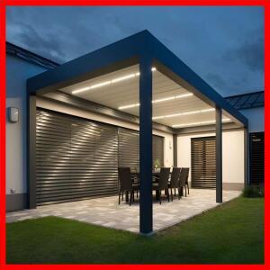 바이오클라이매틱 퍼골라 알루미늄 프로파일 전동 유리 지붕 루버 3x4 6x3 야외용 가제보