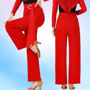 왈츠 여성 댄스바지 라틴 댄스복 라인 방송 줌바 사교