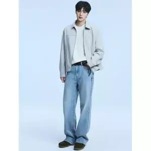 POLHAM 남성 컴포트 와이드핏 데님 팬츠_PHG1DP1039