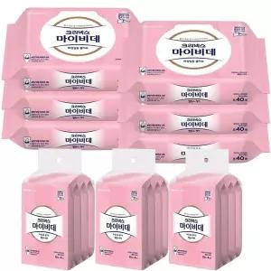 크리넥스 마이비데 밸런스케어 물티슈 캡형40매x6+휴대10매x12