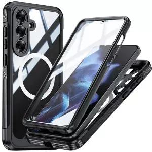 데켄스 갤럭시 S25 울트라 플러스 프로텍션 풀커버 충격보호 강화유리필름 맥세이프 핸드폰 케이스 M1084