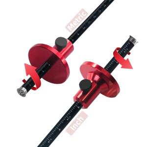 목공 스크라이버 - 인치 및 MM 눈금이  마킹 도구, 휠 게이지 평행선 그리기 모티스 측정