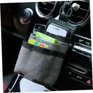 자동차 에어컨 송풍구 부착 수납 포켓 차내 소품 정리함 핸드폰 카드 보관 주머니