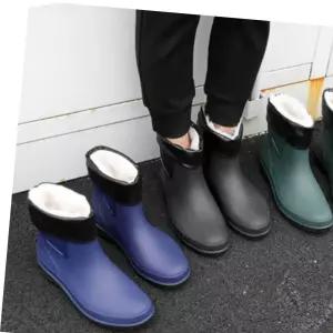 남성레인로퍼 남자 레인 부츠 털안감 털부츠 식당 겨울 낚시 패션