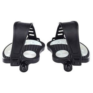 스트랩이 달린 비욘 운동 자전거 페달, 실내 엑서사이클 자전거용 9/16인치 고정 리컴벤트 스핀 자전거, 펠로톤 발가락 케이지, 1켤레