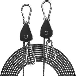 스테이그로우 2팩 1/8인치 조절 가능한 로프 행거 강화 금속 기어가 있는 헤비 듀티 래칫 타이 다운 스트랩