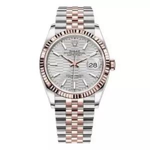 롤렉스 날짜저스트 36 자동 은색 무늬 다이얼 크로노미터 시계 SSPHHWJG 968855