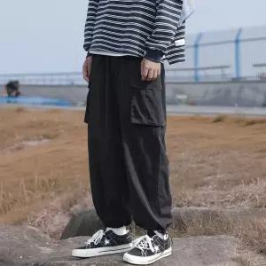 스트링 발목 남성 2컬러 조거팬츠 일자팬츠 오버핏 aIM1+9bkV