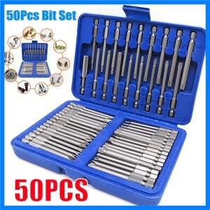 엑스트라 롱 리치 비트 세트, 보안 드라이버 비트, Torx 스타 육각 비트, 75mm, 50 개, 8 개