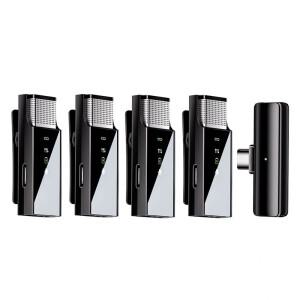 4in 1 전문가용 무선 라발리에 마이크 (휴대폰/패드/안드로이드/스마트폰/카메라/컴퓨터용) 인터뷰, 비디오