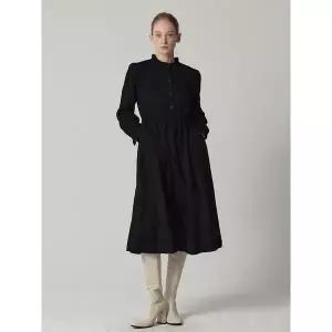 [패플단독] [오조크(OZOC)] 프릴넥 코듀로이 롱원피스 (택가격: 142000원)