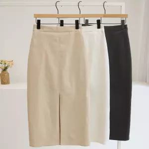 [잇수다] 루티나 H라인 코튼 스판 트임 롱 스커트