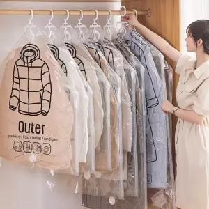 옷걸이 압축팩 의류 이불 롱패딩 앞축팩 진공 옷보관 겨울옷 옷정리함
