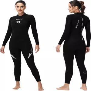 남성용 Owntop Wetsuit 5mm 네오프렌 다이빙 수트 - 두꺼운 풀 웨트 백 지퍼 긴 슬리브 UPF50+ 스쿠버 서핑