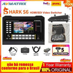 matrix Shark S6 6채널 HDMI-SDI 비디오 스위처 5인치 USB 디스크 카드 믹서 라이브 스트림용 PTZ 카메라