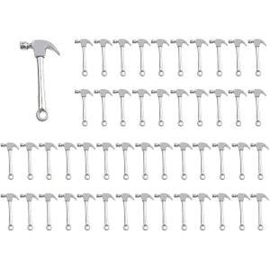 0 1인치 비딩 및 주얼리 제작을 위한 rYu rl 50개 실버 앤티크 해머 참 액세서리