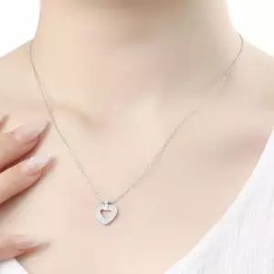 (비쥬홀릭) 실버925 백금도금 유니크 하트 목걸이 목걸이