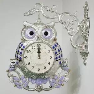 선물 대형부엉이 은도금 양면벽시계 인테리어 벽걸이