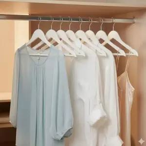 원목 논슬립 옷걸이 화이트 여성옷걸이