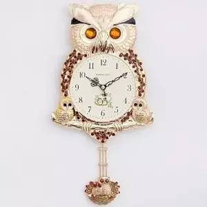 인테리어벽시계 황태자 부엉이 무소음 추시계 골드