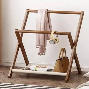 코트랙 스탠드 낮은행거 우드 원목 북유럽 접이식