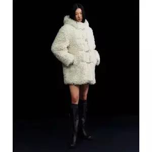 MUSINSA STANDARD WOMAN 우먼즈 페이크 시어링 더플 코트 [크림]114134