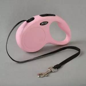자동 산책 강아지 ZF 리드줄 핑크 5m