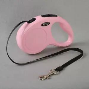 자동 산책 강아지 ZF 리드줄 핑크 5m