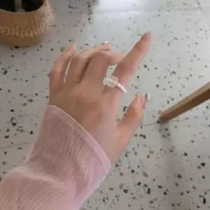 링 비즈 진주 반지 아크릴 여름 플라워 소품샵 우정링