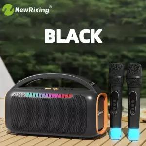 2개의 마이크가 있는 노래방 기계 휴대용 시스템 RGB 조명 30W 켜질 때 자동 연결 BT5.3/USB/TF/AUX 지원