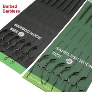 6pcs 잉어 낚시 액세서리 Barbless 후크 헤어 리그 라인 Boilie 태클과 준비 묶여 장비