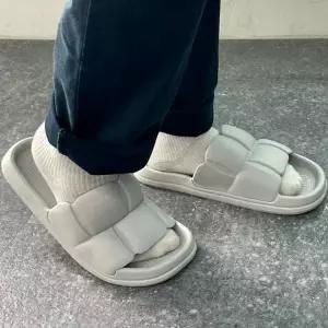 [콩심팥심]슬리퍼 남성용 뚱카롱 쿠션 ZF 그레이