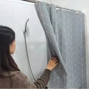 헤링본 방수 비닐 120x180 그레이 ZF 샤워커튼
