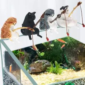 어항 수조꾸미기 낚시하는 고양이 인형 일본고양이 모니터인형