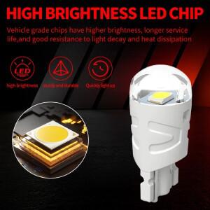 2x T10 W5W LED 전구 자동 사이드 마커 주차 폭 인테리어 돔 라이트 독서 램프 멀티 컬러 194 168 신호 12V