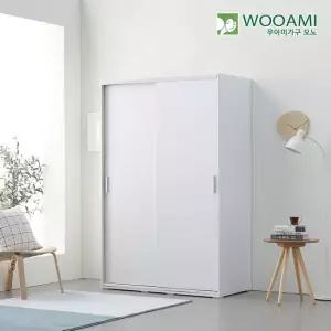 우아미가구 모노 1200 선반 슬라이딩 옷장 BK5085