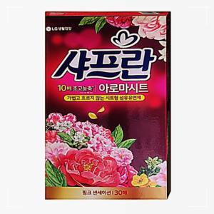 [2개구성] 샤프란 아로마시트 농축섬유유연제 핑크센세이션 30매 학교 교실 학원 관공서 NWBFBF2A