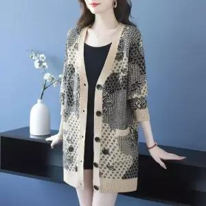 하프 롱 니트 가을 동계 카디건 여성패션 빅사이즈 가디건 퍼 아우터 DL4