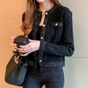 ( )봄가디건 럭셔리 패션 오피스룩 꽈배기 가디건 블랙 라운드가디건 데일리가디건 봄가디건 겨울가디건 우