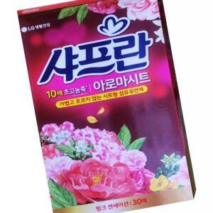 [2개구성] 샤프란 아로마시트 농축섬유유연제 핑크센세이션 30매 섬유냄새탈취제 의류유연제 KWBFBF2A
