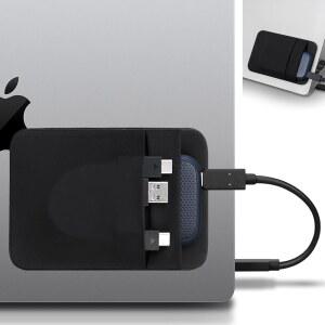 [미국배송] 노트북용 LACDO 휴대용 하드 드라이브 슬리브 재사용 가능한 접착제가 포함된 파우치형 2포켓 스틱 산 디스크 삼성호환 중요 외장 솔리드 스테이트 SSD 케이스 정리함 블랙