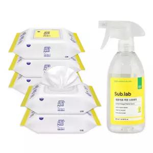 자우버 주방 다용도클리너 50매입 5개+서브랩 레몬식초 키친 스프레이 500ml 1개