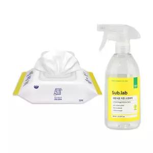 자우버 주방 다용도클리너 50매입+서브랩 레몬식초 키친 스프레이 500ml