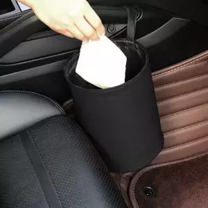 ( )자동차 방수 휴지통 차량 용 접이식 쓰레기 통 블랙