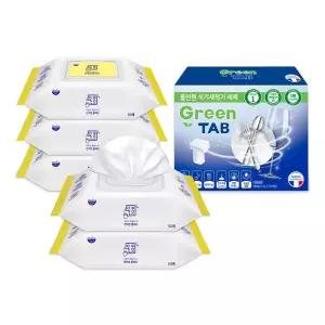 자우버 주방 다용도클리너 50매입 5개+그린탭 식기세척기 세제 30개입 1개